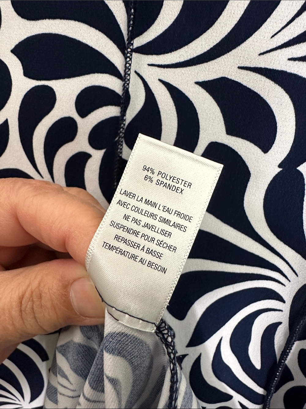 Sami & Jo Deep Navy Blue and White Floral Swirl A-Line Dress - Picture 6 of 8